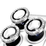 Forzacase iPhone 17 Pro ile uyumlu Elmas Taşlı Kamera Camı Lens Koruyucu Halka Seti - FC1126 (Gümüş)