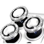 Forzacase iPhone 17 Pro Max ile uyumlu Elmas Taşlı Kamera Camı Lens Koruyucu Halka Seti - FC1126 (Gümüş)