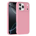 Forzacase iPhone 17 Pro Max ile uyumlu Liquid Serisi İçi Kadife Lansman Silikon Kılıf (Pembe)