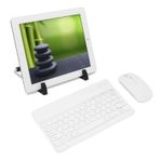 Forzacase Samsung Galaxy Tab S9 ile Uyumlu Bluetooth Kablosuz Klavye Mouse + Tablet Standı - FC1088 - Beyaz