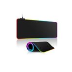 Forzacase Siyah Zemin RGB Ledli Gaming Mouse Pad RGB Oyuncu Mouse Pad 80X30 cm - FC486
