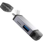Forzacase USB 3.0 Type C Micro USB Kart Okuyucu 3in1 USB Otg Sd/tf - FC447 - Gri