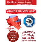 Fosfor Şerit Bant - Reflektör Bant - 1 Metre Kırmızı - Tüvtürk Onaylı