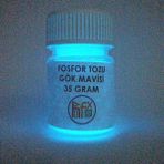 Fosfor Tozu Gök Mavisi Karanlıkta Parlayan Epoksi Reçine Ve Sanatsal Fosfor 35 Gr