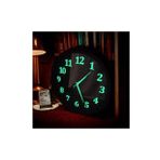 Fosforlu Gece Parlayan Siyah Salon Mutfak Ofis Otel Duvar Saati 40 cm Metal