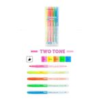 Fosforlu Kalem 5 Renk Seffaf Two Tone 1 Paket Isaret Kalemi 5 Li Sari Pembe Turuncu Yesil Mavi