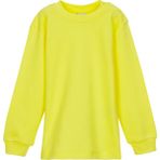 Fosforlu Sarı Basic Kız Çocuk Çıtçıtlı Sıfır Yaka Kışlık Uzun Kol Tişört - 1 Yaş