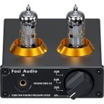 Fosi Audio Box X2 Phono Tüp Amplifikatörü, Hifi Ön Amplifikatör, mm Pikap Için, Kazanç Ayarlı Döner Vakum Tüpü, Mm/3,5 mm Aux Girişi, Mini Phono Preamp Dc 12 V Güç Kaynağı ile - Siyah