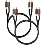 FosPower RCA kablosu (2 adet/1,8 m) Stereo Cinch Audio jak kablosu (2 x RCA RCA RCA fiş üzerinde/2 x RCA RCA jak fişi) [altın kaplama] ev sineması, HDTV, Hi-Fi sistemleri, BluRay oynatıcı, oyun