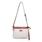 Fossil Kiremit Kadın Uzun Askılı Çizgi Desenli Kanvas Clutch El Çantası 05FO25Y5052