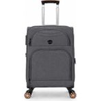 Fossil Unisex Kumaş Kabin Boy Ultra Hafif Şifreli Körüklü Kendi Etrafında Dönebilen Valiz 010-03 - STD - Gri