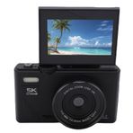 Fotoğraf Için 5K Dijital Kamera, YouTube Için 75MP WiFi Otomatik Nişmiş Vlog Kameraları 3 "Flip Screen, 18x Dijital Zoom & Anti Shake, Compact Video Kamera 128g kartı Destekler (BLACK)