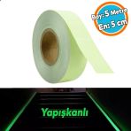 Fotolümen Gece Parlayan Yeşil Reflektörlü Fosforlu Oto Reflektif Düz Şerit Bant 5 Cm 5 Mt İkaz Bandı