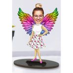 Fotomcity Kişiye Özel Fotoğraflı Melek Anne Tasarımlı Karikatür Biblo