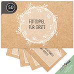 Fotospiel snaPmee düğün fotoğraf ödevleri | 50 + 4 yaratıcı el işi kraft kağıt üzerinde fotoğraf oyunu | Eğlenceli düğün oyunu, misafirleri konuşturur | Polaroid kamera ve tek kullanımlık kameralarla oynanabilir