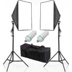 Fototek 50 x 70 cm Softbox 2'li Sürekli Işık Seti Strobist Set Taşıma Çantalı 2'li Ampul
