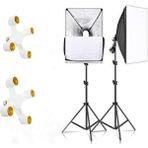 Fototek 50X70CM Softbox 4 Duylu Ikili Sürekli Işık Seti Foto Video Ürün Çekim Makyaj 8 Duy 50X70 Softbox