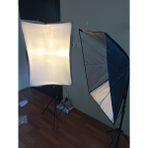Fototrendaz Stüdyo Çekim Softbox 2'li Sürekli Işık Seti ve Stüdyo Fonu 100 x 140 cm Beyaz - Siyah - Beyaz