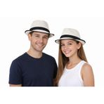 Fötr Şapka, Beyaz, Siyah Bantlı, Unisex, Yaz Stili