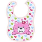 Four Clovers Sıvı Geçirmez Kız Bebek Mama Önlüğü - 0 - 2 Yaş - Beyaz - Açık Pembe