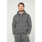 Four Man Erkek Antrasit Gri Standart Fit Normal Kesim Içi Polarlı 3 Iplik Kapüşonlu Fermuarlı Sweatshirt - Antrasit - Gri