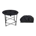 Four Season Katlanır Kamp Masası Taşıma Çantalı Yuvarlak 71 cm Siyah