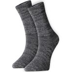 Four Solos FourSolos Unisex, 2'li Set Pamuklu Rahat Kalın Kışlık Soket Bot Çorabı, Siyah Melanj 38-44 - 38 - 44