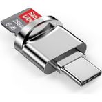 FourForce 16 Micro Sd Kart Okuyucu Adaptörü,usb Tip C - Micro Sd/tf Kart Okuyucu Görüntüleyici Mikro Sd Kart Adaptörü iPhone 15/15 Plus/15 Pro/15 Pro Max ile Uyumlu, Ipad,samsung (Gri)