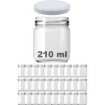 FourForce 210 ml Metal Beyaz Kapaklı Şeffaf Cam Kavanoz 30 Adet