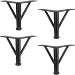 FourForce 4 Adet Firkete Ayak Metal 15 cm Mat Siyah Mobilya Koltuk Ayağı