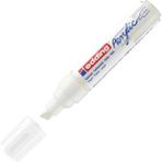 FourForce 5000 Akrilik Marker Geniş - Beyaz - 1 Su Geçirmez Akrilik Boya Kalemi - Keski Ucu 5-10 mm - Tuval, Sanat Kağıdı ve Ahşap Üzerine Çizim Için Akrilik Boya Kalemi
