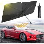 FourForce Araç Içi Ön Cam Güneşlik Şemsiyesi - 5 Katmanlı Uv Blokaj Kaplamalı, Isı Yalıtımlı Ön Cam Güneşliği - Araba, Minivan, Suv ve Kamyonet Için Güneşten Koruyucu Şemsiye Büyük Boy (140 cm x 80 Cm)