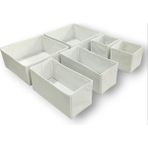 FourForce Beyaz Çekmece Içi Düzenleyici Organizer Set - Çok Amaçlı Dolap Içi Kutu Seti