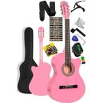 FourForce CG-395PK Pembe Renk Kesik Klasik Gitar 4/4 Yetişkin Boy Sap Ayarlı Full Set
