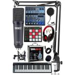 FourForce Ekipmanları Midi Live Paket-6 Ses Kartlı Mikser Midi Klavye Cx2 Mikrofon Kulaklık Pad Controller