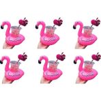 FourForce Flamingo Şişme Havuz Deniz Bardak Tutucu Float Bar 6 Adet