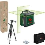 FourForce Home & Garden Universallevel 360 Set Çapraz Çizgi Lazeri (24M Çalışma ALANI,360° Yatay Çizgi ile Hizalama, +- 0,4 mm Hassasiyet, 4 Sn. Nivelman Süresi, 4 x Aa Pil, Tt 150 Tripod, Koruma Çantası)