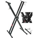 FourForce KS-04D Çift Profilli 7 Kademeli Üst Segmen Org Sehpası Standı Ayağı (Sabitleme Kayışlı)