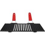 FourForce Metal Döküm Mangal Izgarası, Çift Silikon Kulplu, 40 x 25 x 0.7 cm