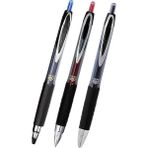 FourForce Siyah Kırmızı Pilot Kalem 3 Adet Uniball Signo Micro 207 0.5 mm Roller Uç Kalem UMN-207 Inci Uçlu Likit Mürekkepli