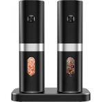 FourForce Standlı Tuz Karabiber Değirmeni - 5 Kademe Öğütme Ayarı, LED Işıklı Tasarım, Standlı Kullanım, Tek Elle Otomatik Çalışma, Otomatik Tuz Karabiber Kahve Baharat Öğütücü