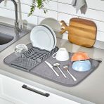 FourForce Üstü Bulaşıklık Bulaşık Kurutma Matı Süzgeci Katlanır Plastik Sepeti Kurulama Bezi Örtüsü Kurutmalık Katlanabilir Tabaklık Süzgeçleri