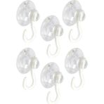 FourForce Vantuz Öpücük 4 cm 6 Adet Büyük Kancalı Cam Vantuzu Pvc Vantuz Mutfak Banyo Pencere ve Kapı Camı Vantuzu