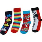FourSolos Kadın Emojili, Kedili, Çok Renkli, 4'lü Çorap Seti - 36 - 40