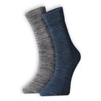 FOURSOLOS Unisex, 2'li Mavi Melanj-Gri Melanj Pamuklu Rahat Kalın Kışlık Soket Bot Çorabı, 38-44
