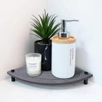 FOWSEEK Köşe Lavabo Caddesi, Anında Kuru Lavabo Düzenleyici, Sabunluk Dispenseri için Doğal Diyatomit Taş Lavabo Tepsisi, Sünger ve Diş Fırçası Kupası, Banyo ve Mutfak için Modern Ev Tasarımı