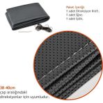 Fox D-125 Dikmeli Noktalı 38 Cm Gri Direksiyon Kılıfı
