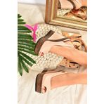 Fox Shoes 9674070803 Ten Kadın Dolgu Topuklu Ayakkabı