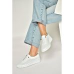 Fox Shoes Beyaz Hakiki Deri Comfort Ortopedik Taban Ayakkabı, 40, Y5557051, Beyaz-Hakiki Deri, Kadın