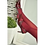 fox SHOES Bordo Rugan İnce Topuklu Kadın Ayakkabı, Bordo-Rugan, 38